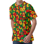 Geometric Reggae Pattern Print Men's Velvet T-Shirt