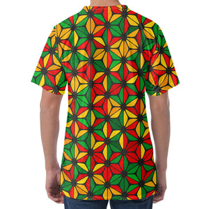 Geometric Reggae Pattern Print Men's Velvet T-Shirt