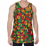 Geometric Reggae Pattern Print Men's Velvet Tank Top