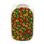 Geometric Reggae Pattern Print Mesh Laundry Hamper