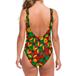 Geometric Reggae Pattern Print One Piece Swimsuit