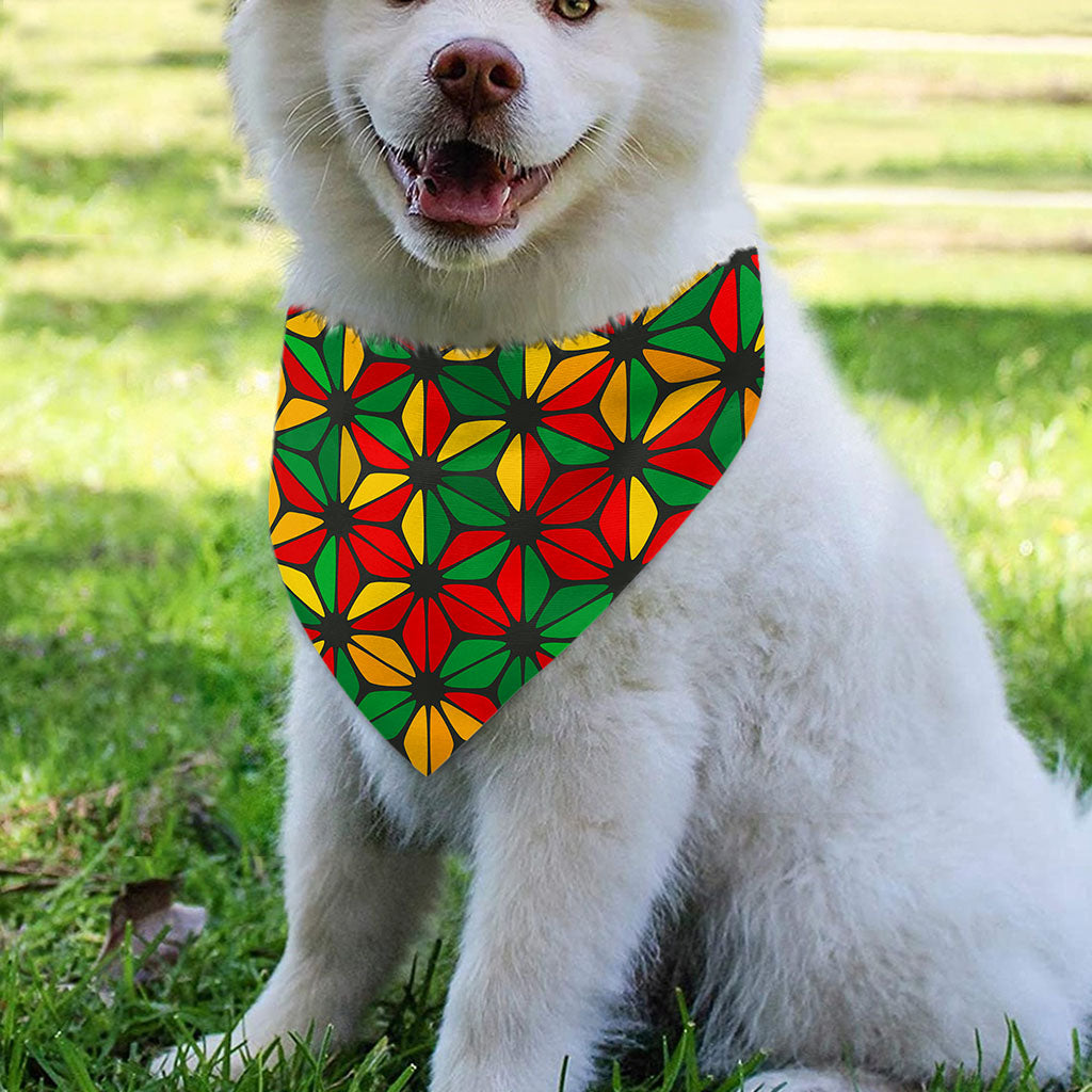 Geometric Reggae Pattern Print Over The Collar Dog Bandana