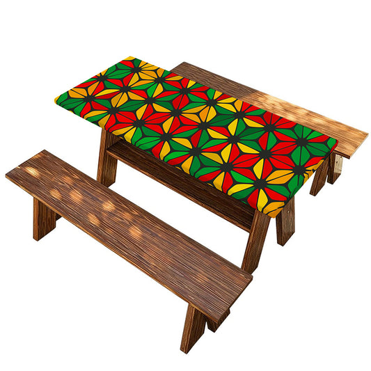 Geometric Reggae Pattern Print Picnic Table Cover