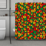 Geometric Reggae Pattern Print Polyester Shower Curtain