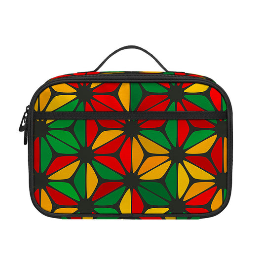 Geometric Reggae Pattern Print Portable Lunch Bag