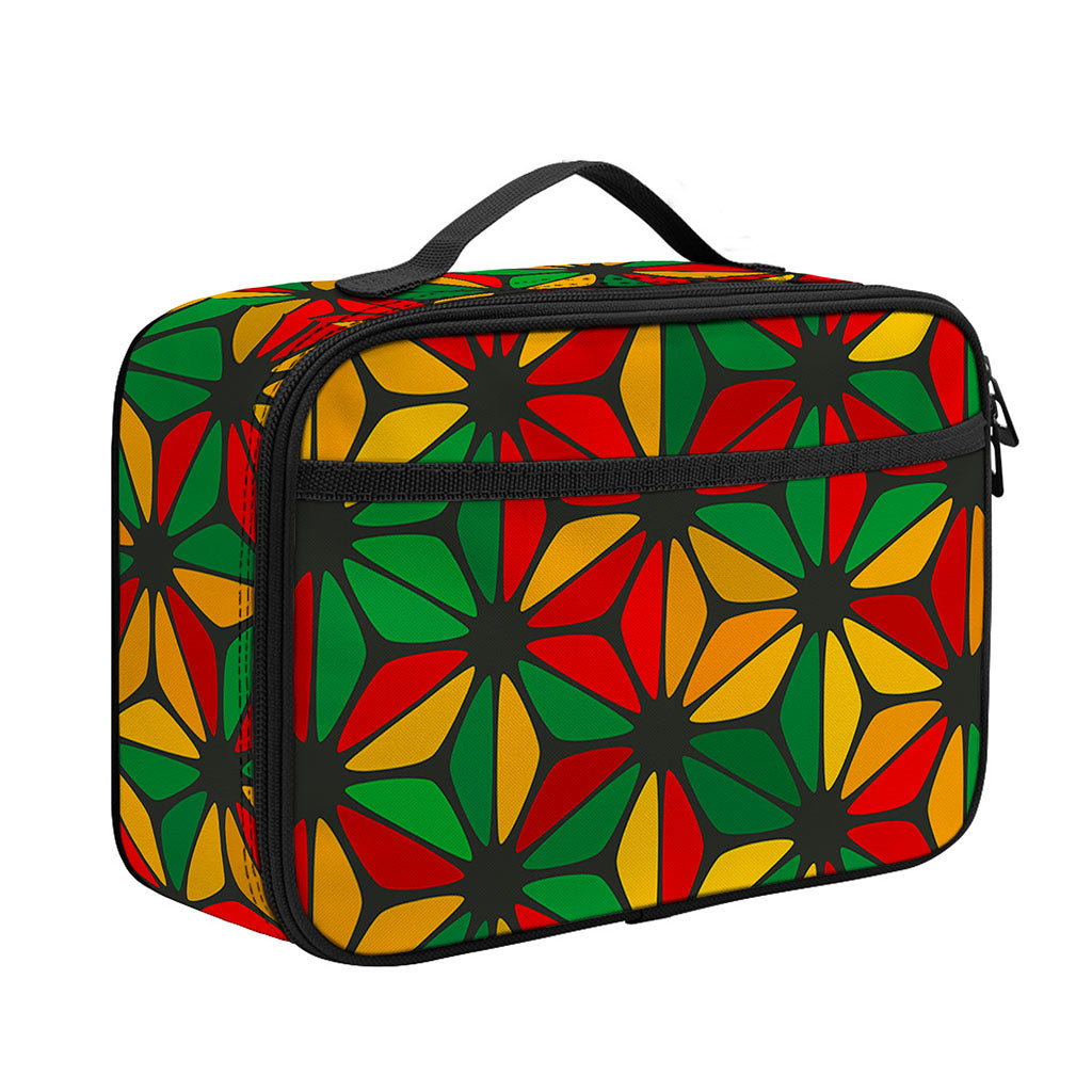 Geometric Reggae Pattern Print Portable Lunch Bag
