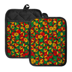 Geometric Reggae Pattern Print Pot Holders With Pocket