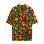 Geometric Reggae Pattern Print Rayon Hawaiian Shirt