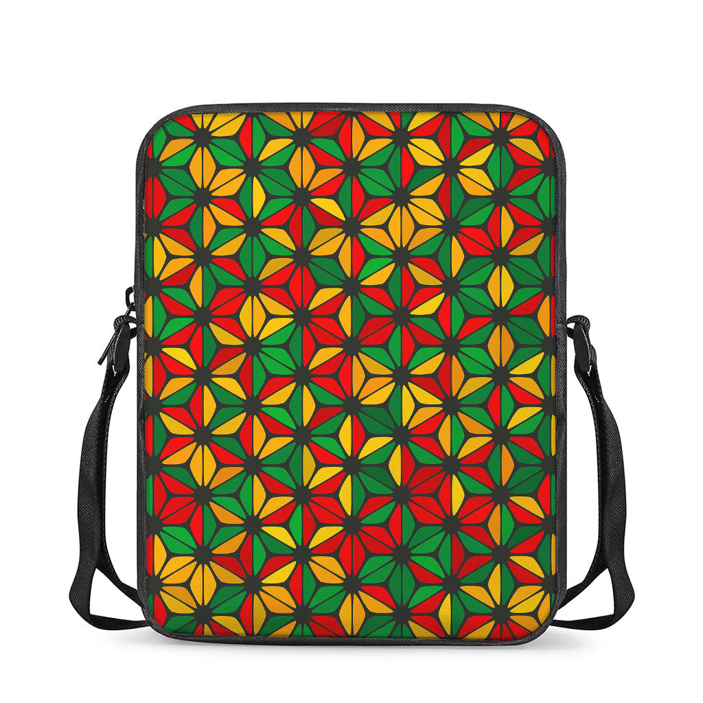 Geometric Reggae Pattern Print Rectangular Crossbody Bag
