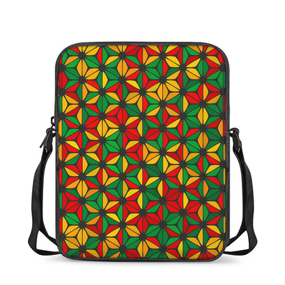 Geometric Reggae Pattern Print Rectangular Crossbody Bag