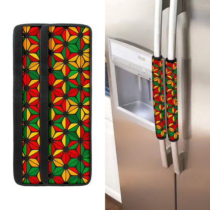 Geometric Reggae Pattern Print Refrigerator Handle Covers
