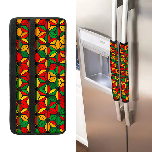 Geometric Reggae Pattern Print Refrigerator Handle Covers