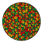 Geometric Reggae Pattern Print Round Floor Mat