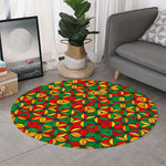 Geometric Reggae Pattern Print Round Rug