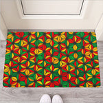 Geometric Reggae Pattern Print Rubber Doormat