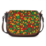 Geometric Reggae Pattern Print Saddle Bag
