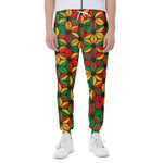 Geometric Reggae Pattern Print Scuba Joggers