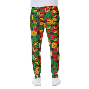 Geometric Reggae Pattern Print Scuba Joggers