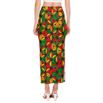 Geometric Reggae Pattern Print Side Slit Maxi Skirt