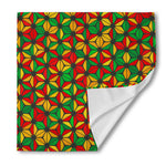 Geometric Reggae Pattern Print Silk Bandana
