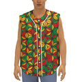 Geometric Reggae Pattern Print Sleeveless Baseball Jersey