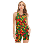 Geometric Reggae Pattern Print Sleeveless One Piece Swimsuit