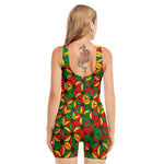 Geometric Reggae Pattern Print Sleeveless One Piece Swimsuit