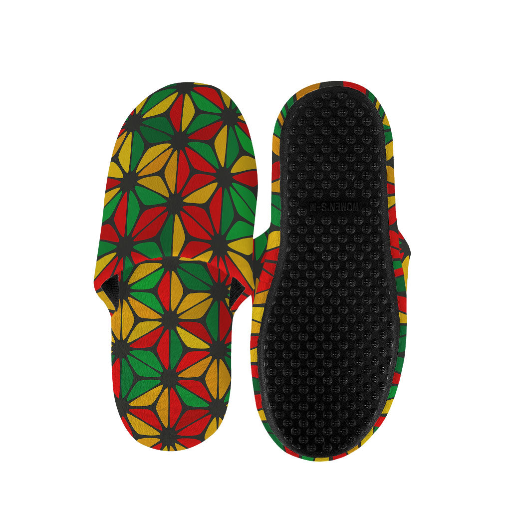 Geometric Reggae Pattern Print Slippers