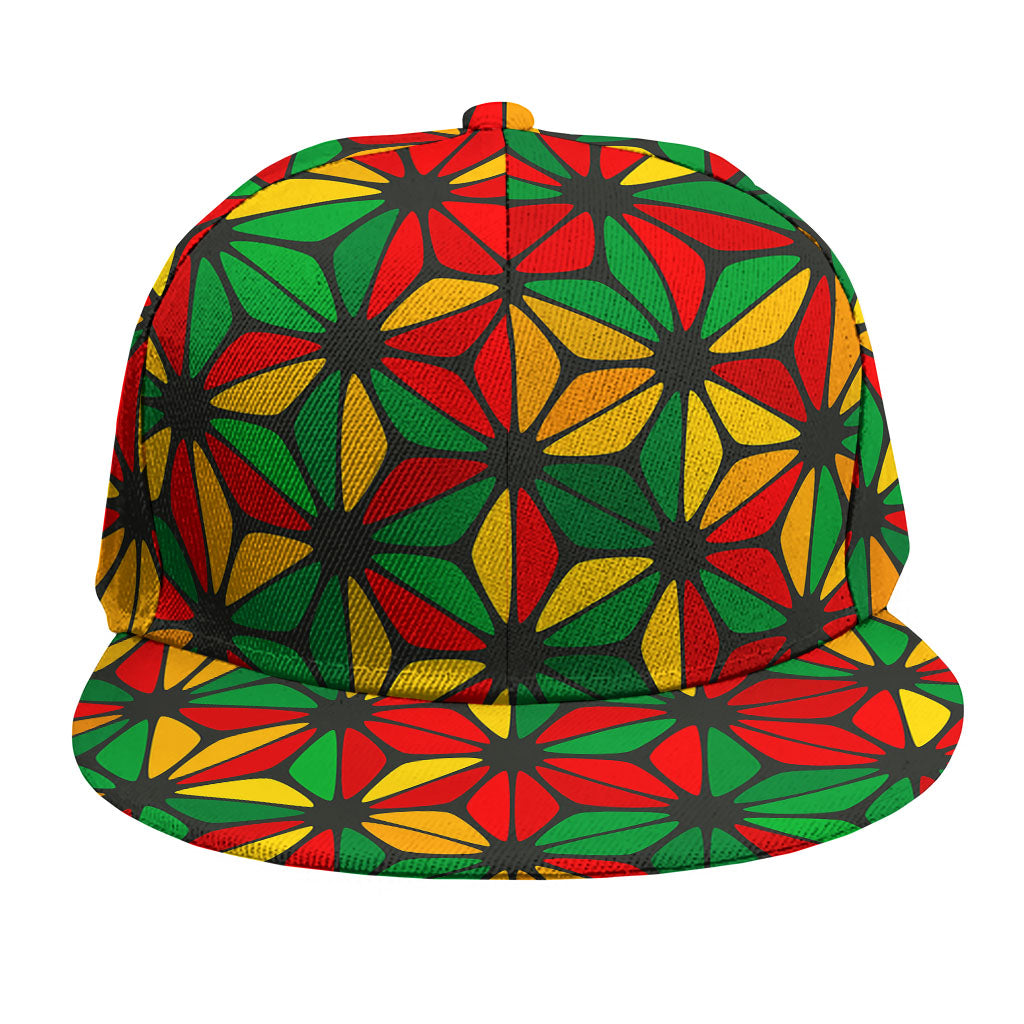 Geometric Reggae Pattern Print Snapback Cap