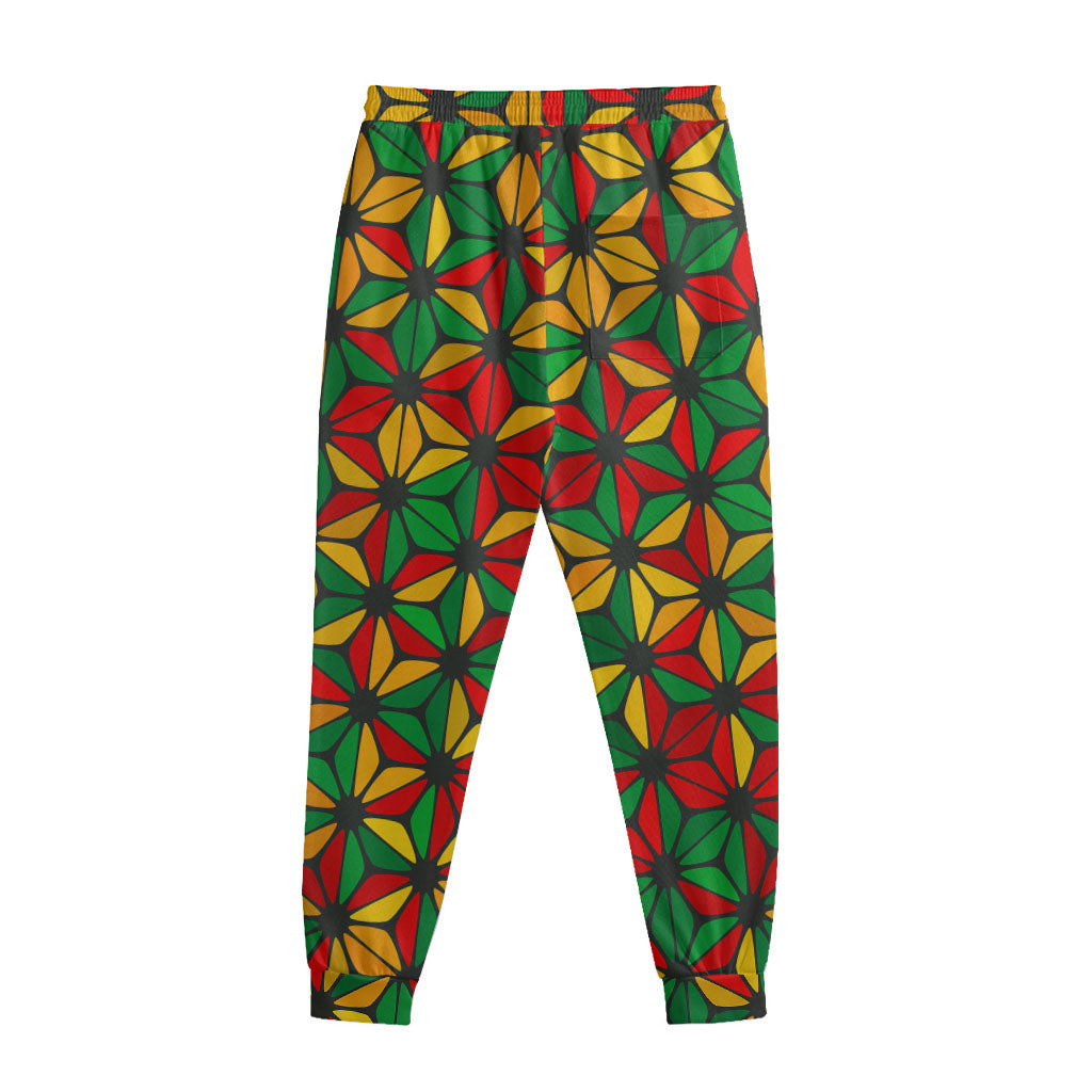 Geometric Reggae Pattern Print Sweatpants