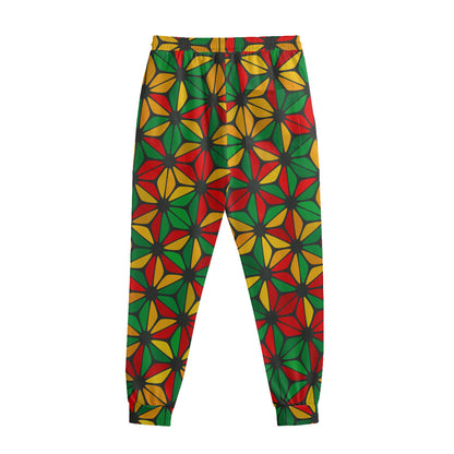 Geometric Reggae Pattern Print Sweatpants