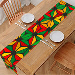 Geometric Reggae Pattern Print Table Runner
