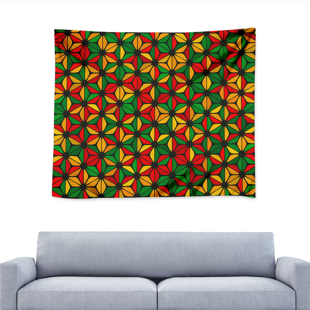 Geometric Reggae Pattern Print Tapestry