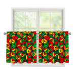Geometric Reggae Pattern Print Tier Curtains