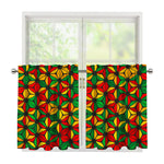 Geometric Reggae Pattern Print Tier Curtains