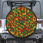 Geometric Reggae Pattern Print Tire Cover With Camera Hole