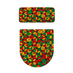 Geometric Reggae Pattern Print Toilet Lid And Tank Cover Set