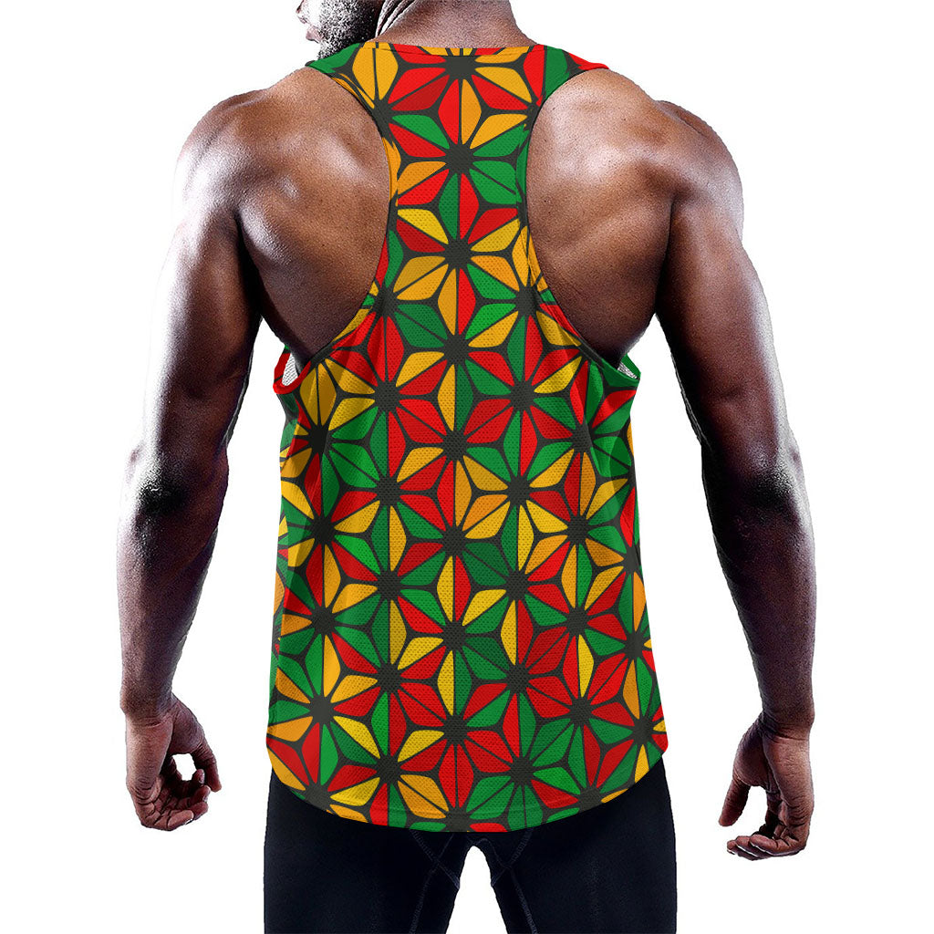 Geometric Reggae Pattern Print Training Tank Top