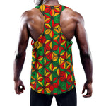 Geometric Reggae Pattern Print Training Tank Top