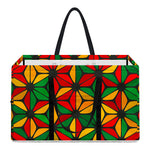 Geometric Reggae Pattern Print Utility Tote Bag