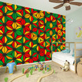 Geometric Reggae Pattern Print Wall Sticker