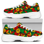 Geometric Reggae Pattern Print White Chunky Shoes