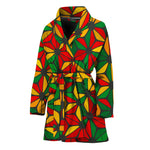 Geometric Reggae Pattern Print Women's Bathrobe