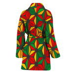 Geometric Reggae Pattern Print Women's Bathrobe