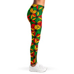 Geometric Reggae Pattern Print Women's Leggings