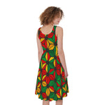Geometric Reggae Pattern Print Women's Sleeveless Dress
