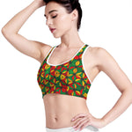 Geometric Reggae Pattern Print Women's Sports Bra