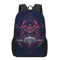 Geometric Samurai Mask Print 17 Inch Backpack