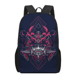 Geometric Samurai Mask Print 17 Inch Backpack