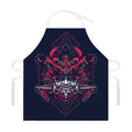 Geometric Samurai Mask Print Adjustable Apron